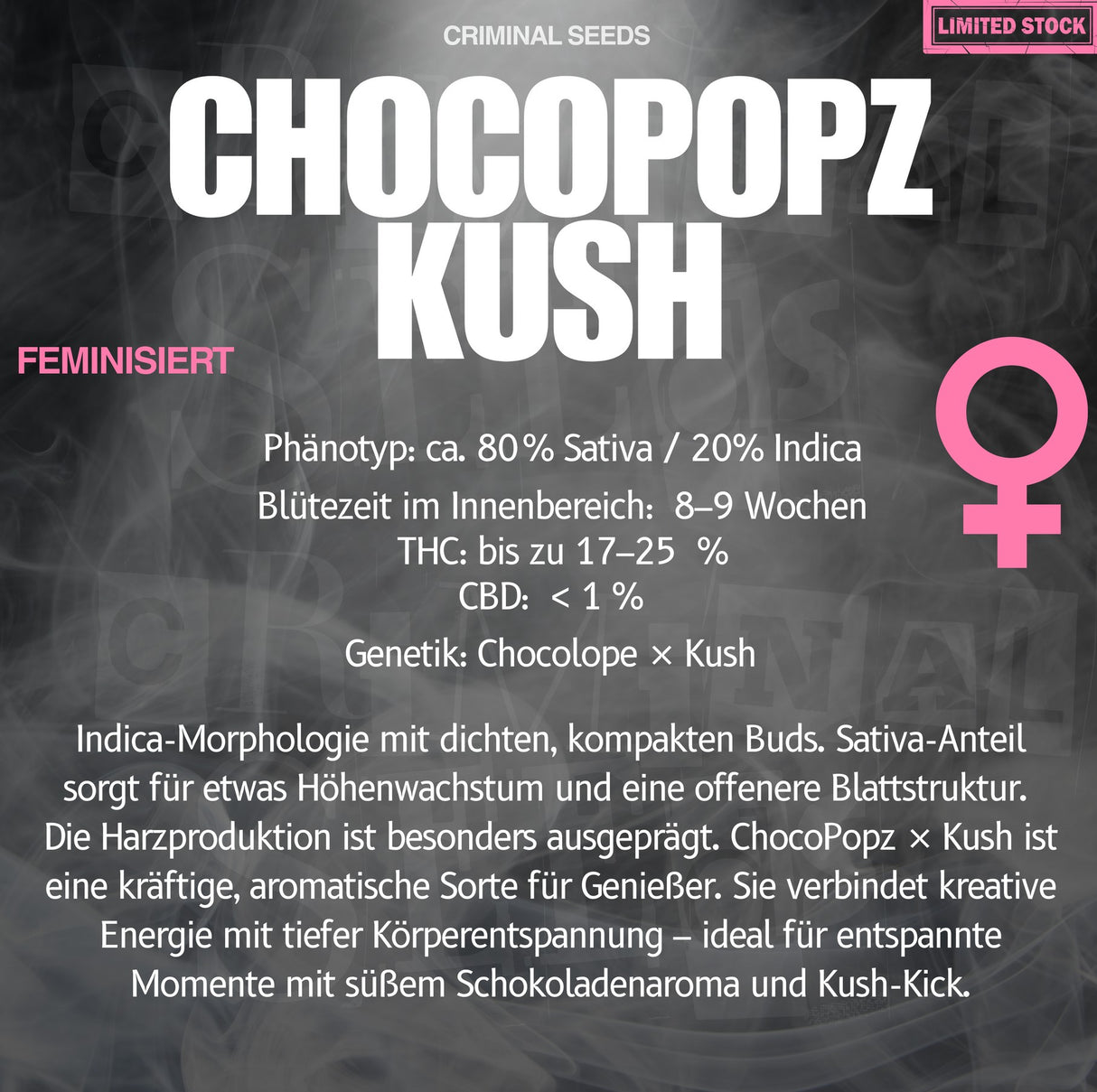 Criminal Seeds Chocopopz Kush Fem 3St.