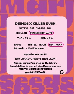Marj Jane Deimos X Killer Kush Auto Fem. 3St.