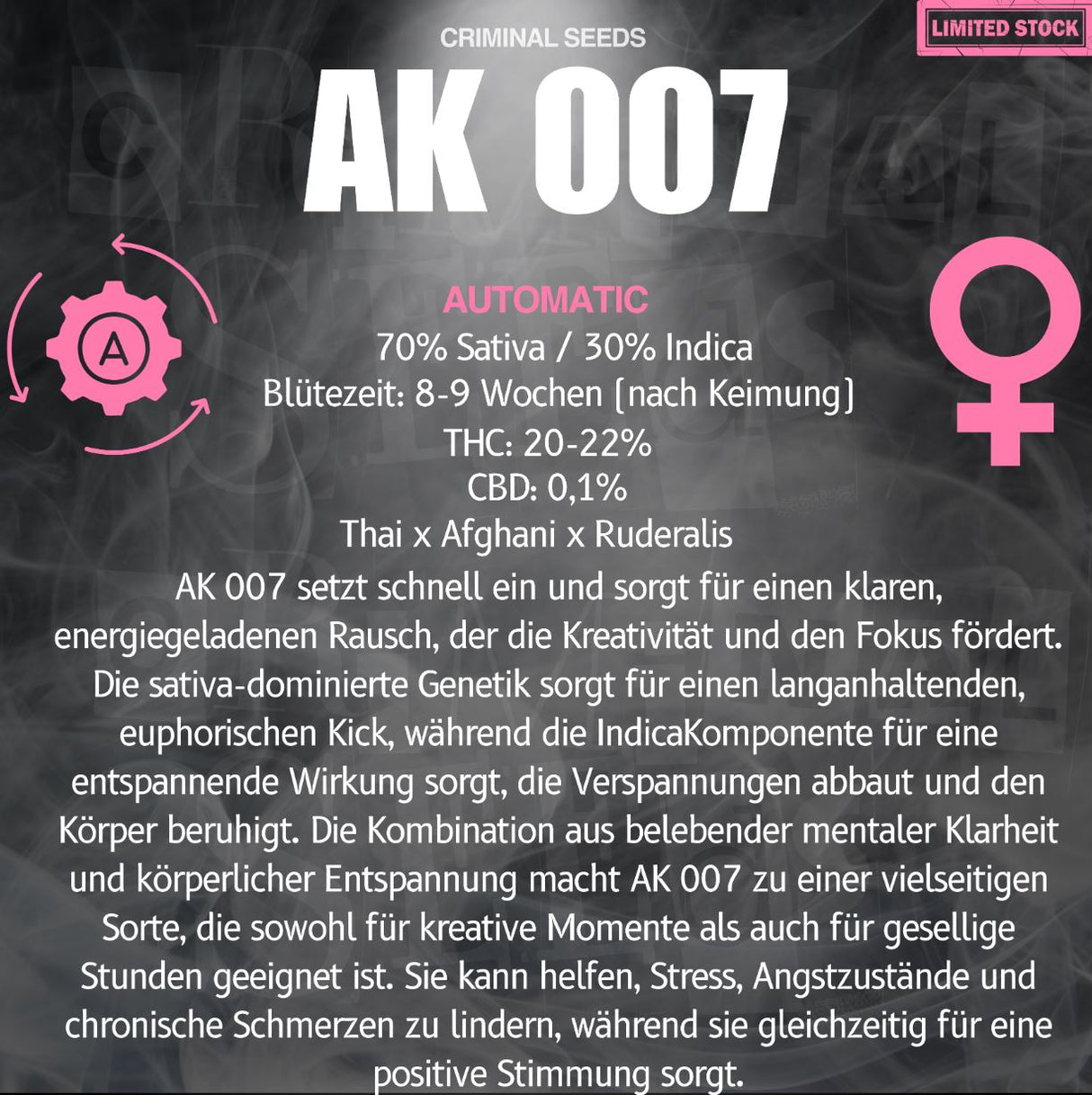 Criminal Seeds AK007 Fem Auto 3St.