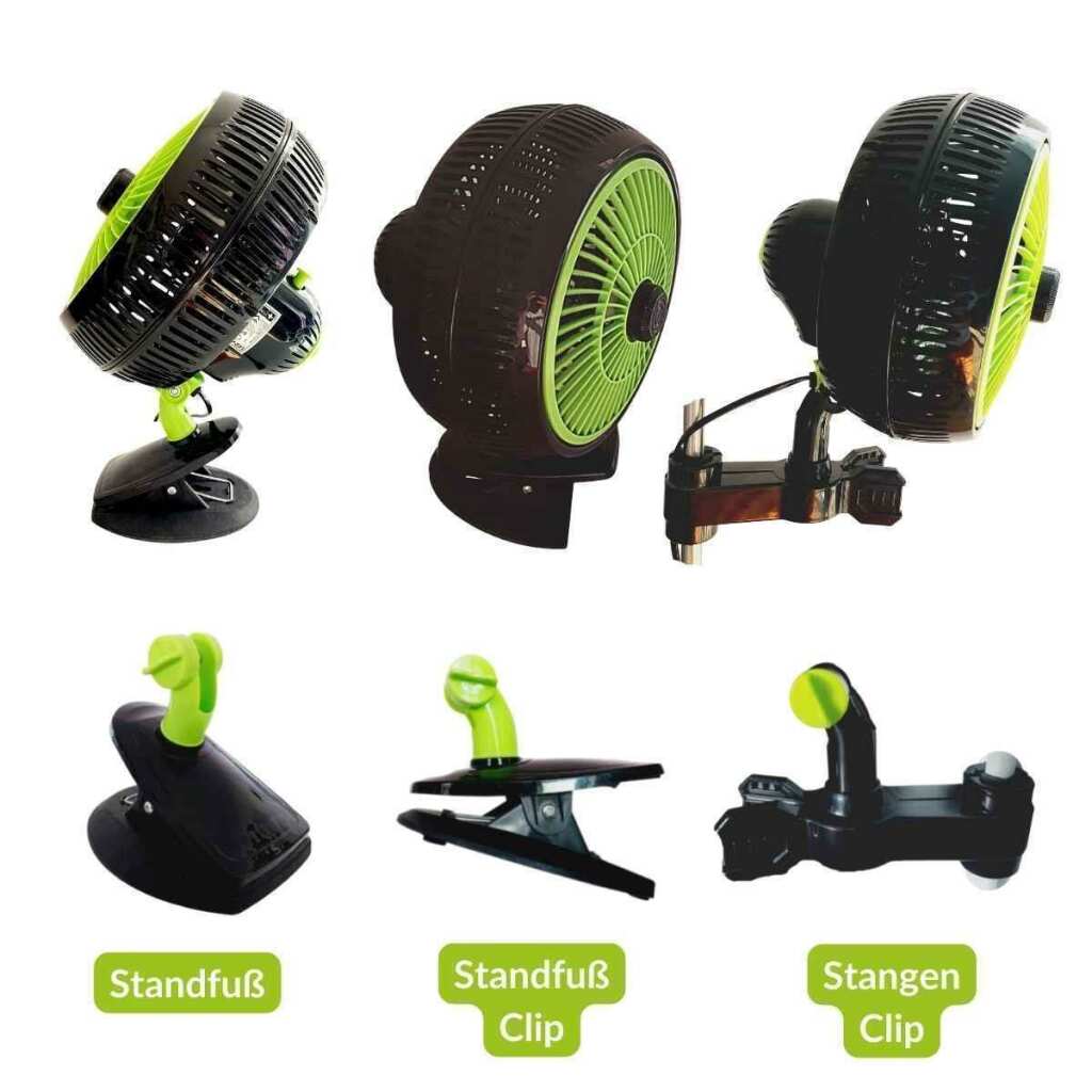 Oszillierender Clipventilator | 20 Watt | 3 Befestigungsvarianten | Garden Highpro | B-Ware - Grow-Zen