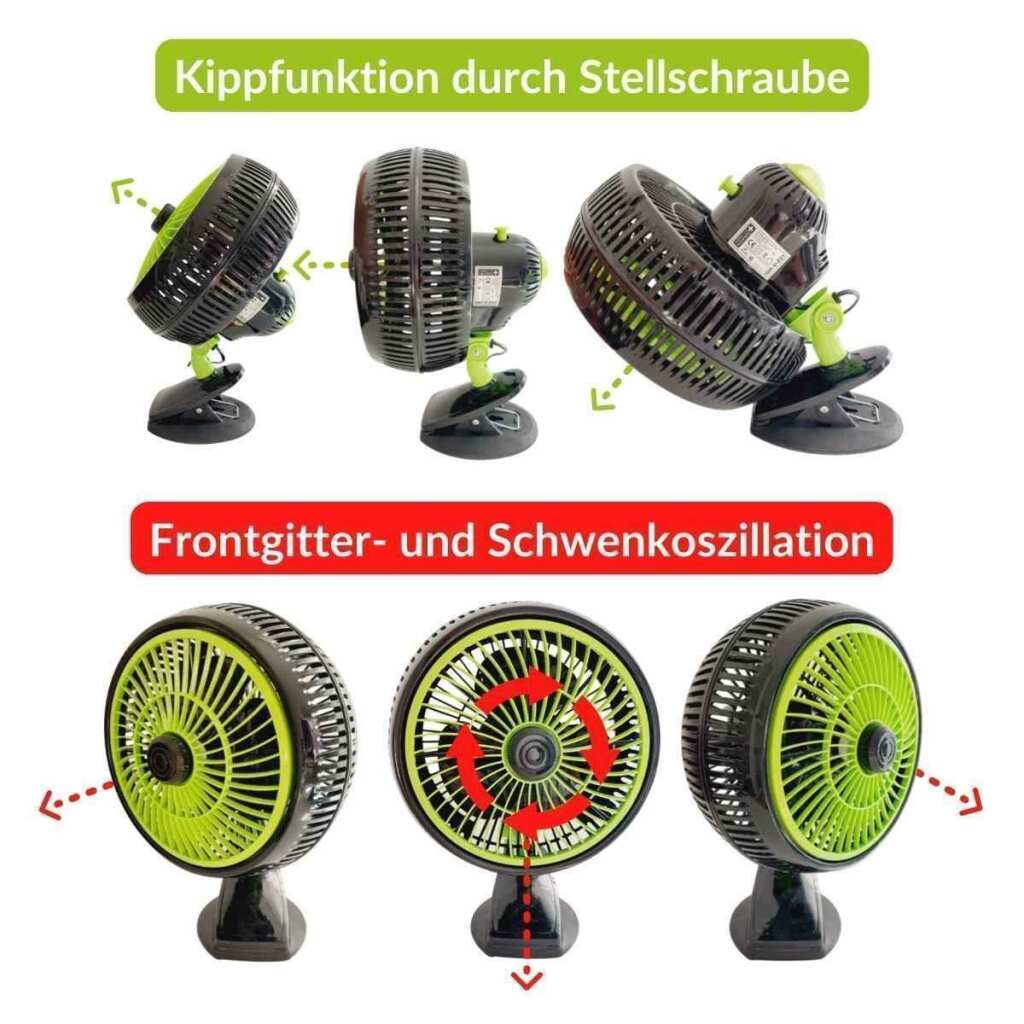 Oszillierender Clipventilator | 20 Watt | 3 Befestigungsvarianten | Garden Highpro | B-Ware - Grow-Zen