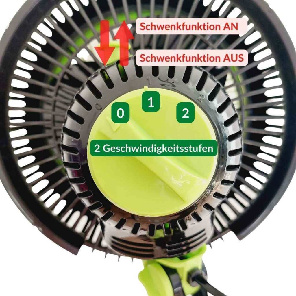Oszillierender Ventilator | 20 Watt | Standfuß mit Clip und Stangenclip | Garden Highpro - Grow-Zen