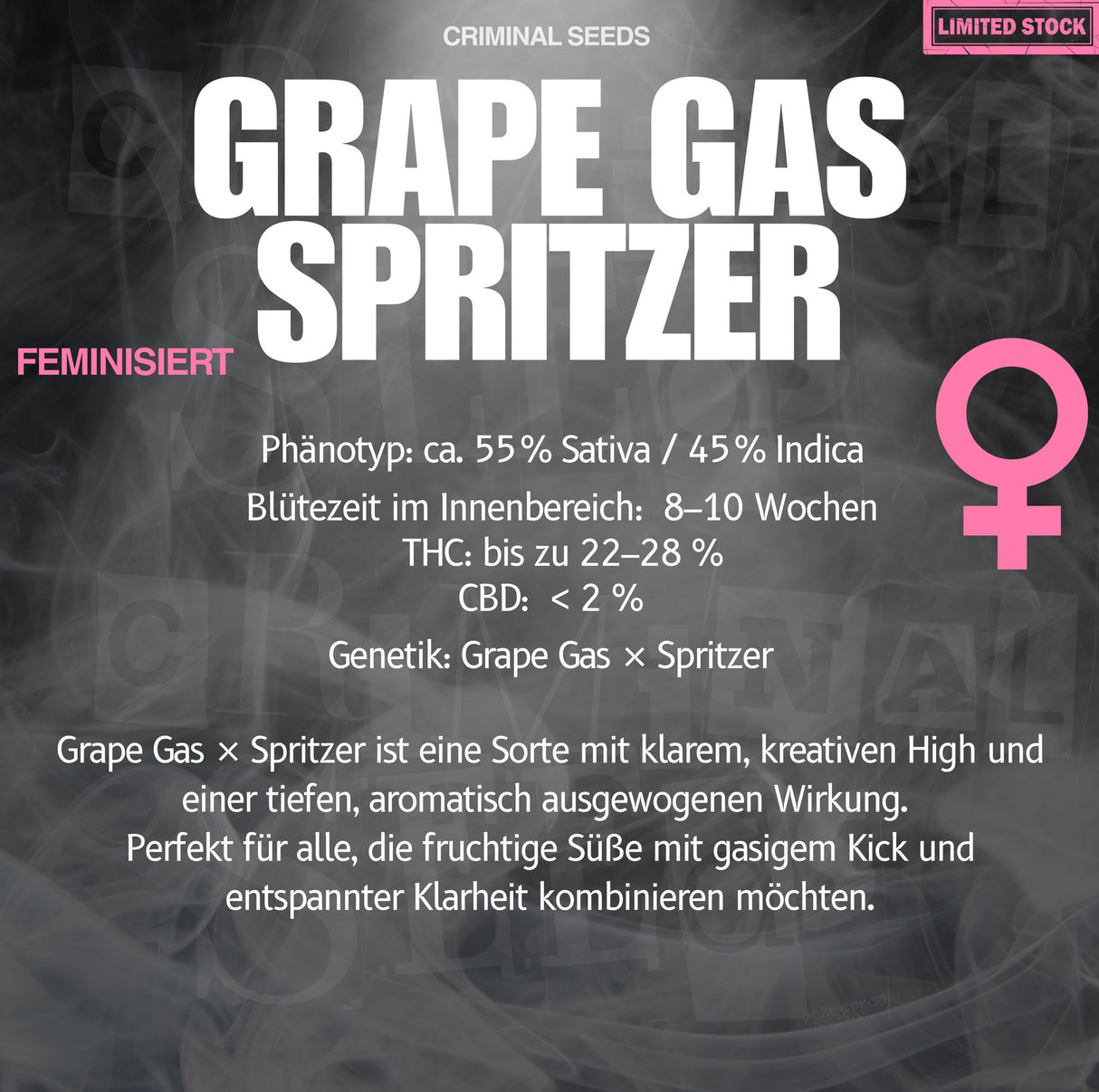 Criminal Seeds Grape Gas Spritzer Fem 3St.