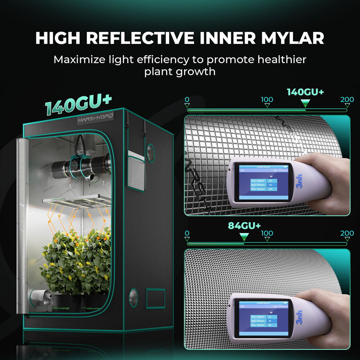 Mars Hydro 70×70×160 Growbox Growzelt Growschrank für Homegrowing Lichtdicht - Grow-Zen