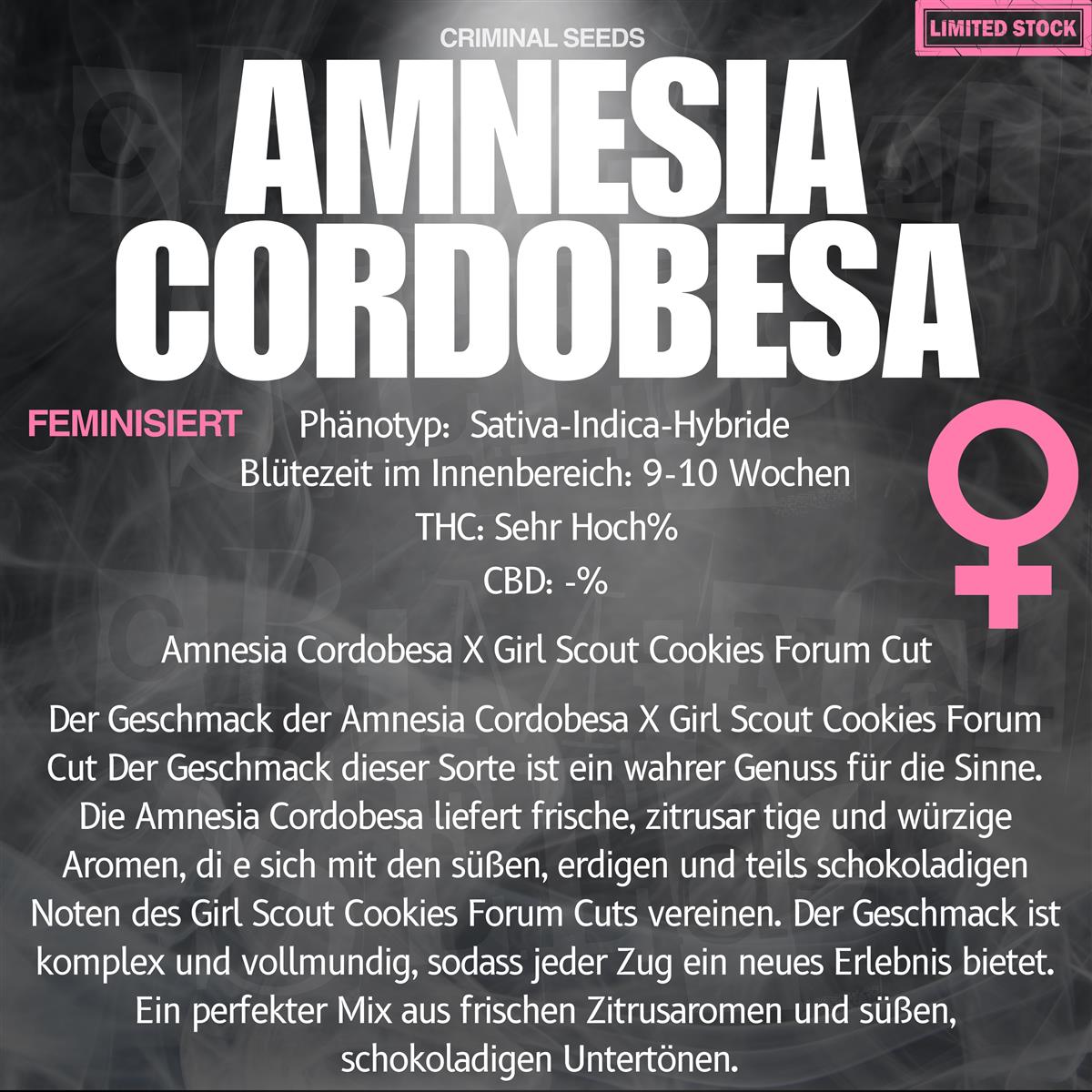 Criminal Seeds Amnesia Cordobesa x Cali Fem 3St.