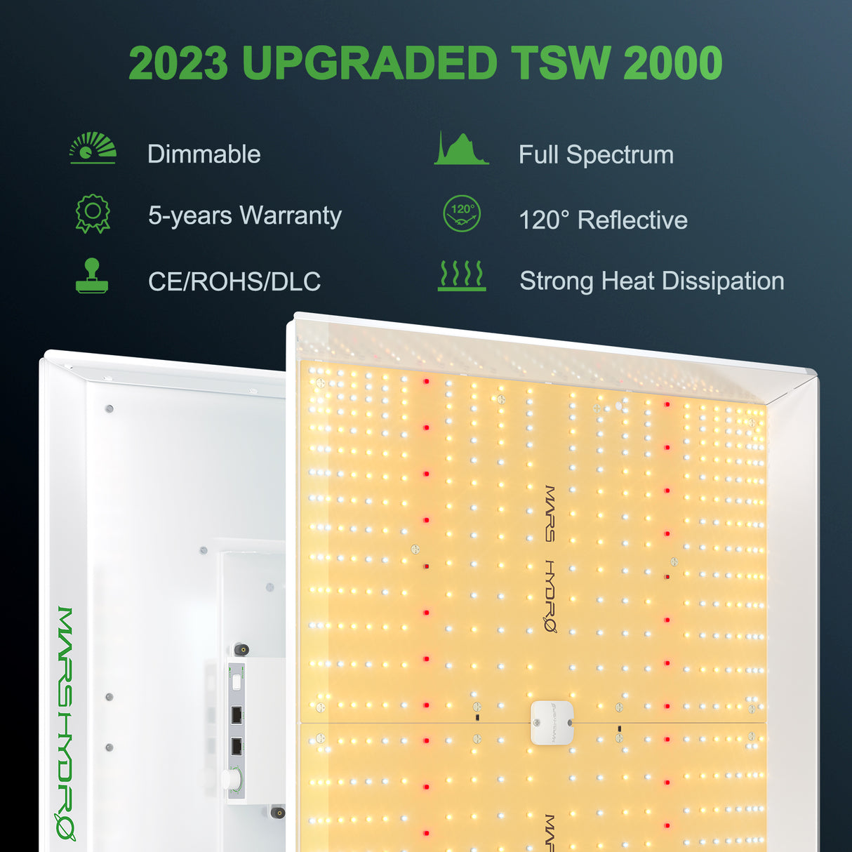 Mars Hydro TSW 2000 LED Grow Lampe Vollspektrum für Zimmerpflanzen Gemüse und Blum - grow-zen