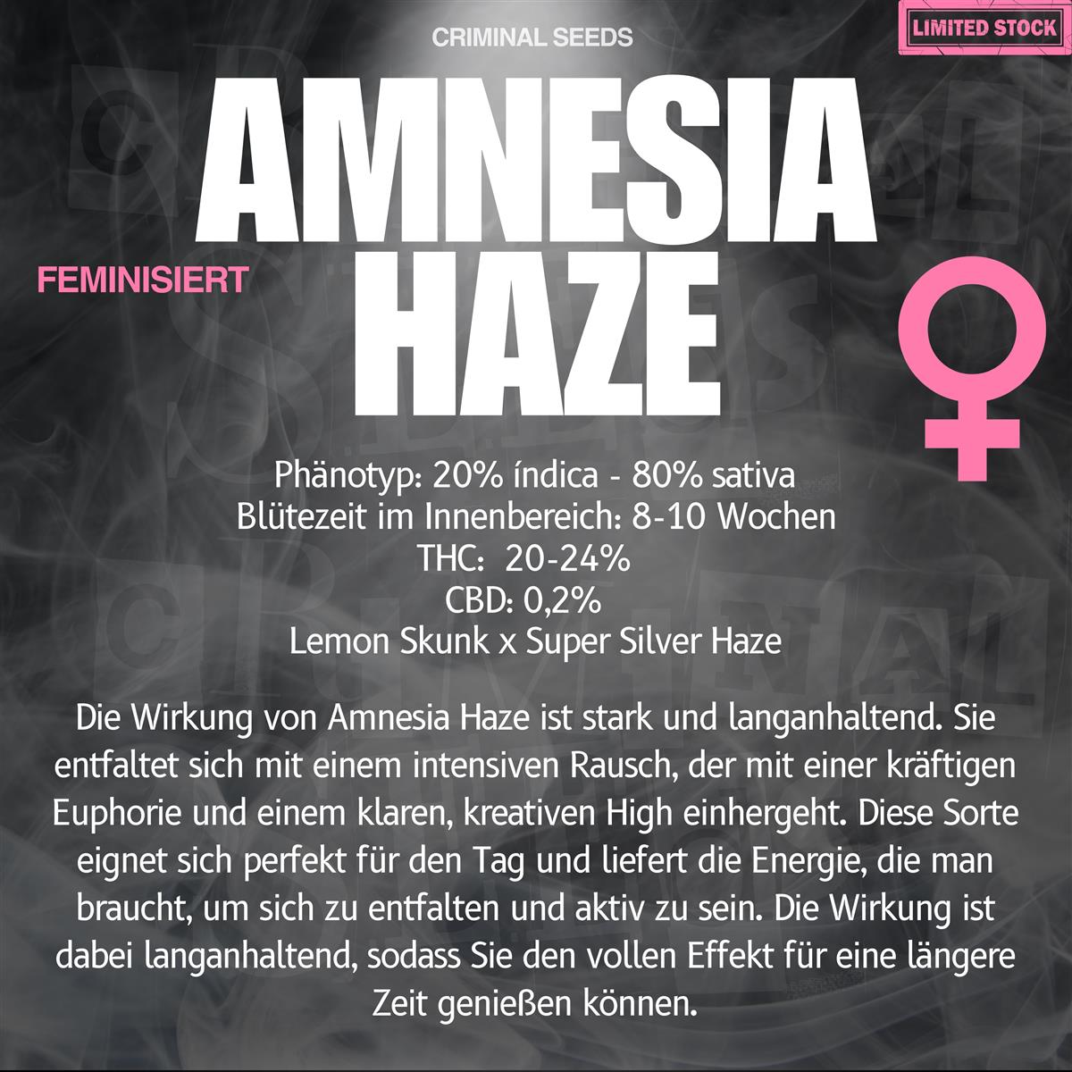 Criminal Seeds Amnesia Haze Fem 3St.