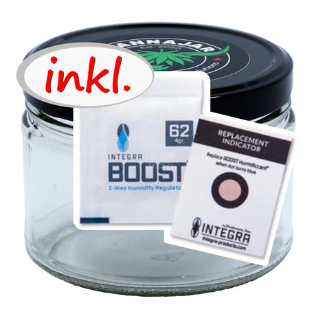 CannaJar 540ml Terpenschützendes Aufbewahrungsglas inkl. 1x 4g Integra Boost 62% - grow-zen