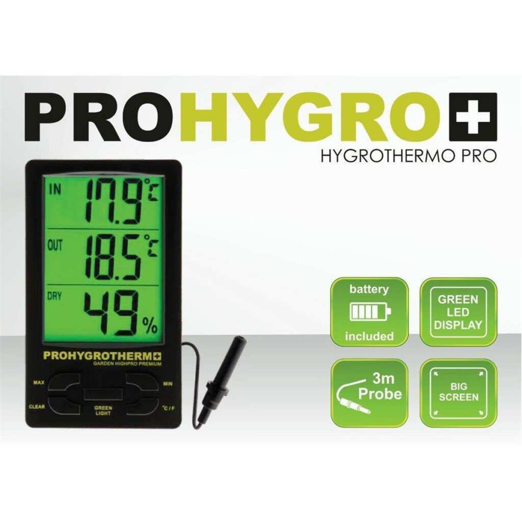 Thermo-Hygrometer | digital Pro | 2 Messpunkte | Garden Highpro - Grow-Zen