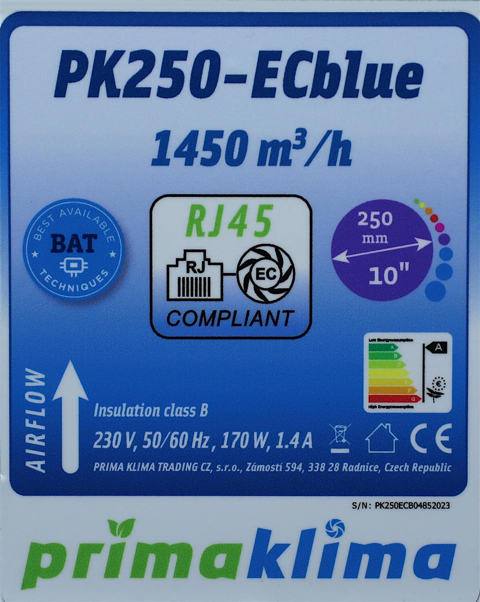 Prima Klima PK250ECblue 0-1450 m³/h RJ45 - Grow-Zen