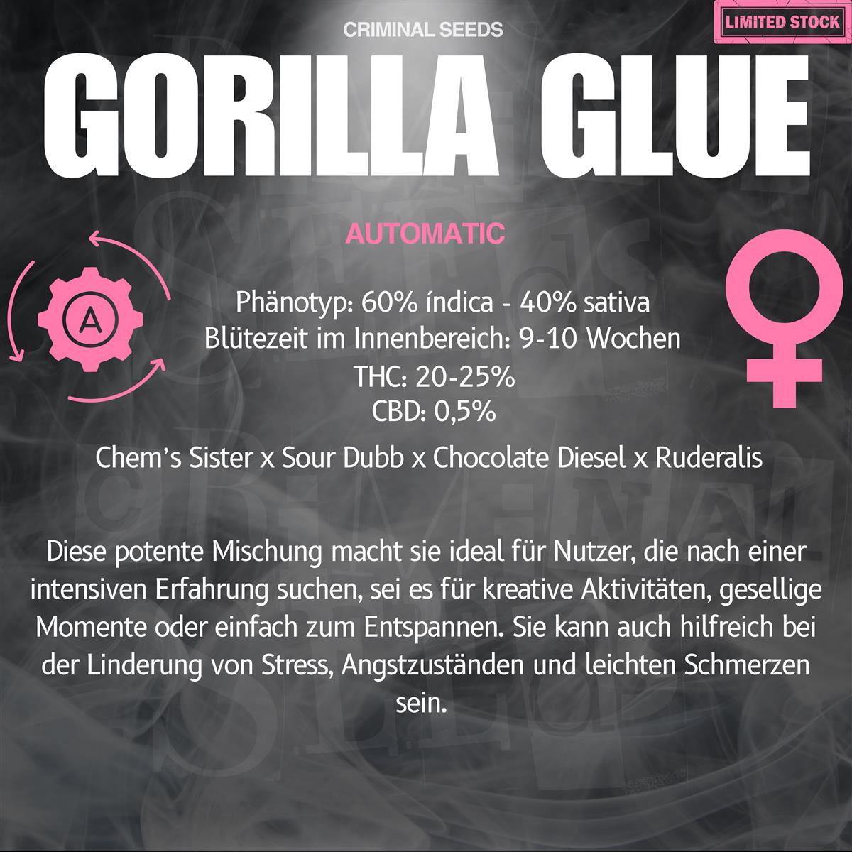Criminal Seeds Gorilla Glue x Cali Auto Fem 3St.