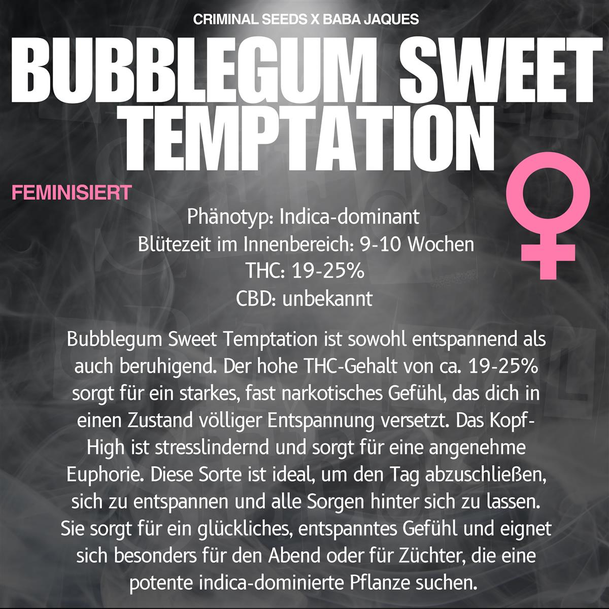 Criminal Seeds Bubblegum Sweet Temptation Fem 3St.