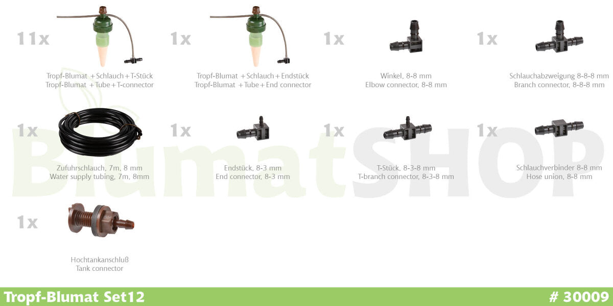 Blumat Tropf-Bewässerung 12er Set für 3 Meter